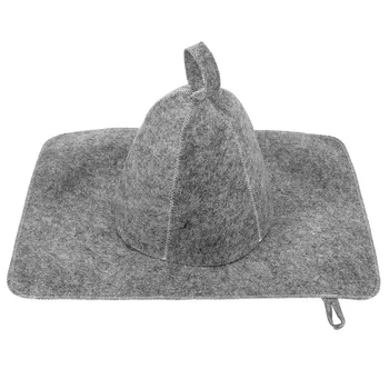 1 Komplektas iš Veltinio, Sauna Skrybėlę Pad Set Patogus Pirties Kepurė Nešiojama Pirtis Bžūp Pagalvėlių Rinkinys
