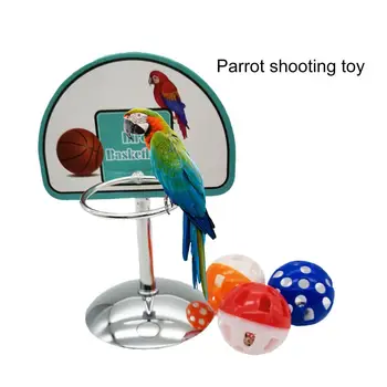 1 Rinkinys Praktinių Papūga Žaislas su Bell Ball Plėtoti Žvalgybos, Kūrybos Naminių Paukščių Papūga Krepšinio Stovas Žaislas