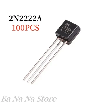 100VNT 2N2222A triode tranzistorius NPN perjungimo tranzistoriai TO-92 0.6 A 30 V NPN 2N2222