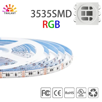 3535SMD RGB LED Šviesos Juostelės Pabrėžti, 8mm PCB 120Leds/m Spalva Permainingi Lanksti Led Juosta IP30 Namų Puošybai DC12V/24V