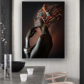 Afrikos Nuogas Moteris Indijos Lankelis Portretas Sienos Menas Nuotraukas, Tapybos Sienos Meno Kambarį Namų Dekoro (be Rėmelio)