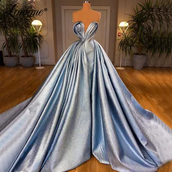 Arabų Dubajus Vakarą Oficialią Suknelės Moterims, Vakaro Drabužiai Suknelė Ilgai Garsenybių Suknelės 2020 Individualų Mėlyna Vestuves Chalatai Skraiste