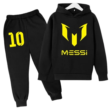 Argentinos futbolo superžvaigždė Messi Nr. 10 vaikų mados hoodie ilgas kelnes nustatyti vaikų drabužius pavasario ir rudens sportswe