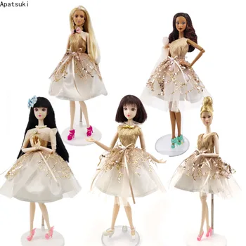 Aukso Multi-stilius Princesė Suknelė Barbie Lėlės Komplektus Šalis Suknelė Mados Lėlės Drabužiai 1/6 Lėlės Lėlių Reikmenys, Žaislai