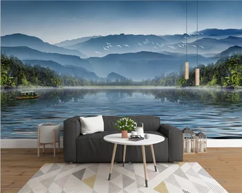 beibehang papel de parede Pritaikyti naujas Kinų stiliaus atmosferos meno samprata rašalo kraštovaizdžio sofa-lova, TV foną