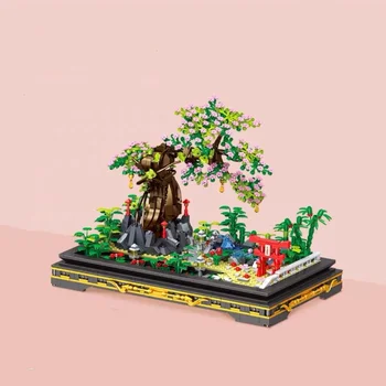 Cherry Blossom Vazoninių Augalų Blokai 3D Modelis Mini Blokai Sodo Gėlių, Augalų Plytos, Žaislai Berniukams, Mergaitėms, Vaikams, Dovanos