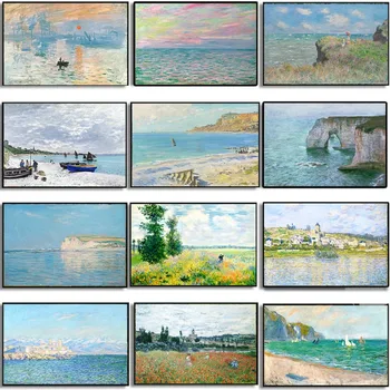 Claude Monet Abstrakčiai Retro Impresionistų Sienos Meno Tapybos Drobės Šiaurės Plakatai Ir Spausdina Sienos Nuotraukas Gyvenimo Kambario Dekoro