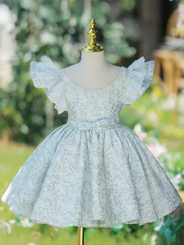 Korėjos Vaikų Gimtadienį Krikšto Gėlių Suknelė Baby Girl Lolita Kamuolys Suknelė Kūdikių Princesė Suknelės Vaikams Prabanga Vestidos