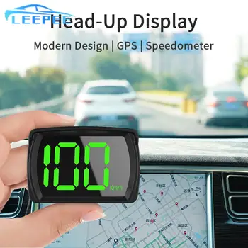 LEEPEE Automobilių HUD Skaitmeninis Automobilių Sunkvežimių, Autobusų 2.8 Colių GPS Automobilių Reikmenys KMH Plug and Play Spidometras Head-Up Ekranas, Didelis Šriftas