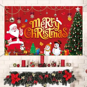 Linksmų Kalėdų Fonas Reklama Santa Claus Sniego Audinio Kieme Pasirašyti 180x110cm/71x43inch Namų dekoro Reklama Kalėdų