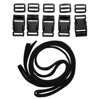 Nailono Privalomas Juosta su plastikine Sagtimi Juodos spalvos Diržas Dirželis su 5 Sąsagos Namų Nailono Eilutę