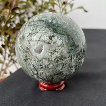 Natūrali samanų agatas Krištolo rutulys Vandenyno Žolės Agato, kvarco akmuo kamuolys Reiki healing 1pc55-75mm