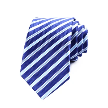 Naujas 7CM Mens Necktie Mėlyna Dryžuotas Ascot Ryšius Vyras Apykaklės Poliesteris Šilko Cravat Vestuvių Verslo Grupė Corbatas Para Hombre