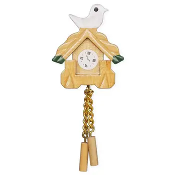 Odoria 1:12 Miniatiūriniai Derliaus Medienos Sienos Kabo Laikrodis Paukščių Švytuoklės Modelis Kambarį Miegamųjų Namo Doll House Dekoro Priedai