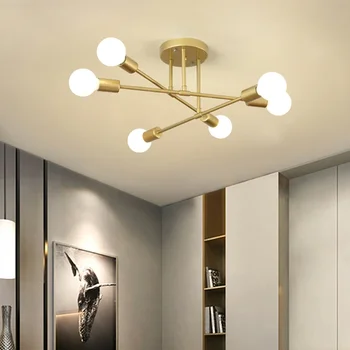 Retro Kūrybos Dekoratyvinis LED Lubų Šviesos Amerikos Šepečiu Antikvariniai Aukso Loft Namų Kambarį Dekoratyvinio Apšvietimo Tonas