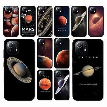 Saturnas Marso planetos Telefoną Atveju Xiaomi Mi 5X 8 9 10 11 12 lite pro 10T PocoX3pro PocoM3 10 Pastaba pro lite