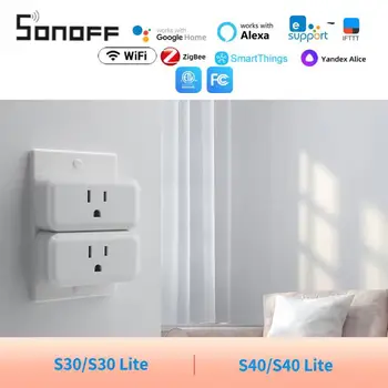 Sonoff S31 S40 Lite WiFi/zigbee Smart Plug Su Energetikos kontrolės JAV Standartas Kompaktiškas Dizainas Parama Alexa, Google 