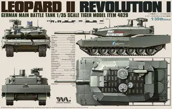 Tigras Modelis 4629 1/35 Mastelis vokietijos MBT Leopard II Revoliucija-aš Bakas Plastikinis Modelis Kit