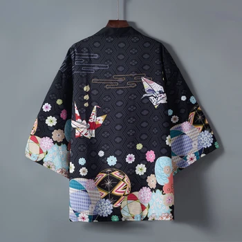 Tradicinis Japonų Kimono Streetwear Cardigan Paplūdimio Yukata Vyrai Moterys Cosplay Haori Harajuku Viršūnes Azijos Drabužių Cosplay Palaidinė