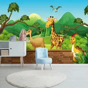 Užsakymą Plakato Foto Tapetai, Sienų danga Šiuolaikinės Šiaurės šalių Miškų Žirafa Freskos Sienos Popieriaus, Miegamojo Sienos Papel De Parede 3D