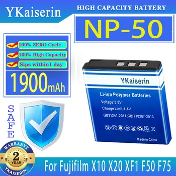 YKaiserin Baterija NP-50 NP50 1900mAh Už Fujifilm X10 X20 XF1 F50 F75 KLIC-7004 KLIC-7004 K7004 D-Li68 Bateria