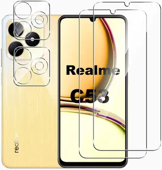 Grūdintas Stiklas Realme C53 Stiklo 9H HD Pilnas draudimas Ekrano apsaugos Realme Narzo N53 Objektyvo Stiklas