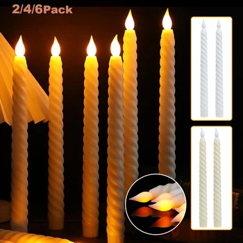 LED Flameless Siaurėjantys Žvakės Šviesos Lange Dekoratyviniai Kalėdų Žvakių Lemputė Elektros Ilgai Žvakės 3D-Viko Flameless Žvakidės