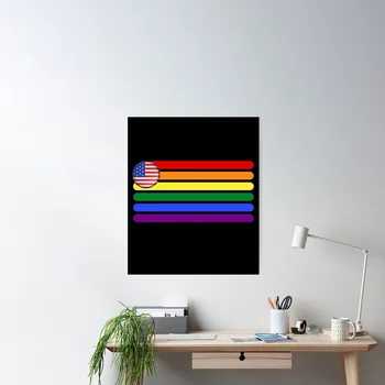 LGBT Gėjų Mėnesį Vaivorykštės Vėliava Plakatas Dekoro Modernios Sienos Spausdinti Kambarys Senovinių Namų Meno Sienų Apdaila kompoto be Rėmelio