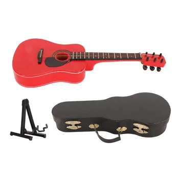 Miniatiūrinė Gitara Modelis Tikroviška Apsauginės Dangos Išskirtinį Miniatiūrinė Elektrinė Gitara Modelio Raudonos Sklandžiai Partijos Biuro