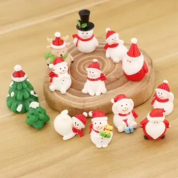 Santa Claus Medžio Terariumai Lėlių Namelio Apdaila Duomenys Kalėdų Miniatiūrinės Figūrėlės Micro Kraštovaizdžio Papuošalai