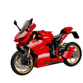 Techniniai 1:5 Scale Motociklo Kūrimo Bloką Ducatis 1299 Panigale S Variklinių Transporto Priemonės Modelio Garų Surinkimo Plytų Žaislų Kolekcija