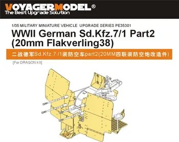 Voyager Modelis PE35301 1/35 antrojo pasaulinio KARO vokiečių Sd.Kfz.7/1-2 Dalis (20mm Flakverling38) (DRAGON Rinkinys)